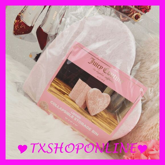 💗🎀{Juicy Couture} Lidded collapsible Heart Shaped Storage bin🎀💗 - Picture 8 of 11